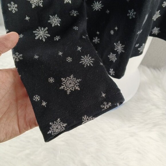 NWT KAREN SCOTT Christmas Snowflake Glitter Petite XL Top Mock Neck Cotton Knit - Picture 6 of 11